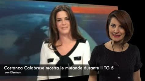 Costanza Calabrese mostra le mutande durante il TG 5:。